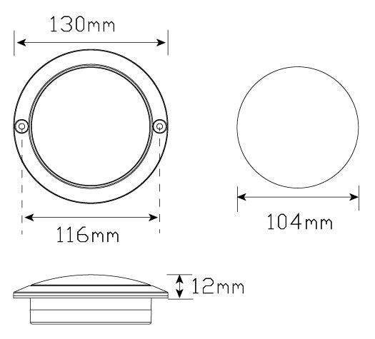 LED Autolamps 102AC 12V Clear Round Indicator Light ADR Approved IP67 (NEW)