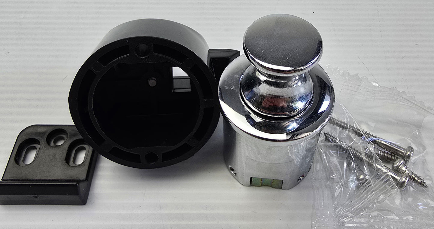BMB MOBY Push Knob Black Housing Chrome Polished Caravan Cabinet (NEW)