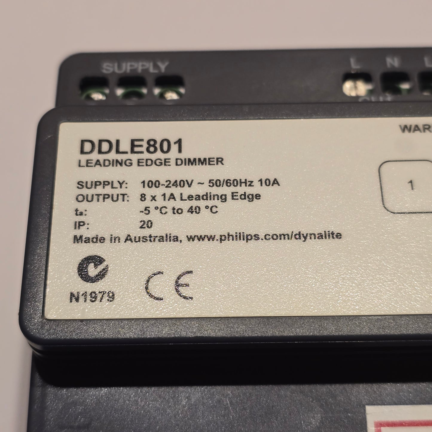 Philips DDLE801 Dynalite Leading Edge Dimmer Controller 8 Channel 1A 240V (Pre-owned)