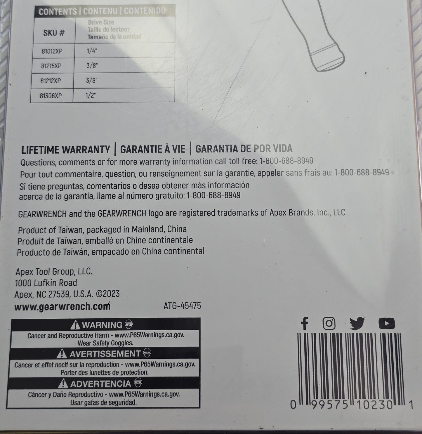 GearWrench 81230XP 4-Piece 120XP Ratchet Set – 1/4" 3/8" 1/2" Drive (NEW Sealed)