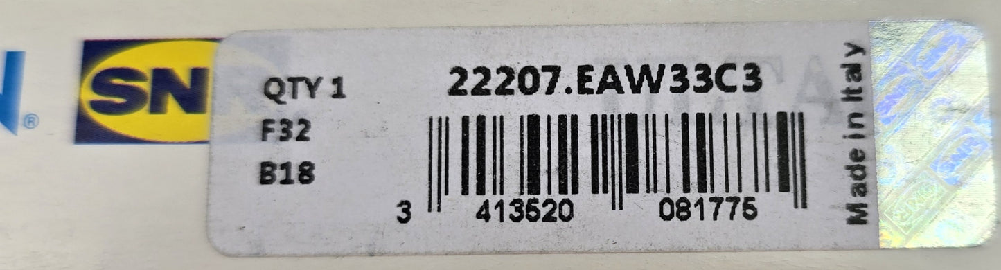 NTN SNR 22207.EAW33C3 Spherical Roller Bearing 72mm OD 35mm ID (NEW Sealed)