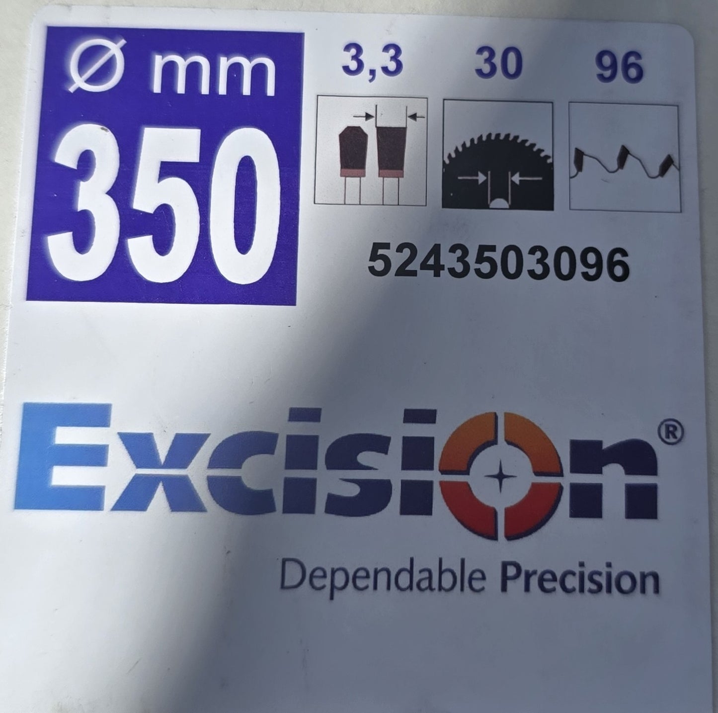 Excision S165 350mm TCT Saw Blade 96T S165 Non Ferrous Aluminium Cutting (NEW)