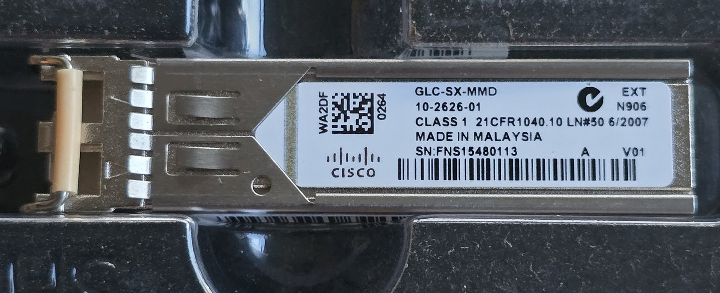Cisco GLC-SX-MMD 1000BASE-SX 1G SFP 850nm 550m MMF LC Transceiver (New)