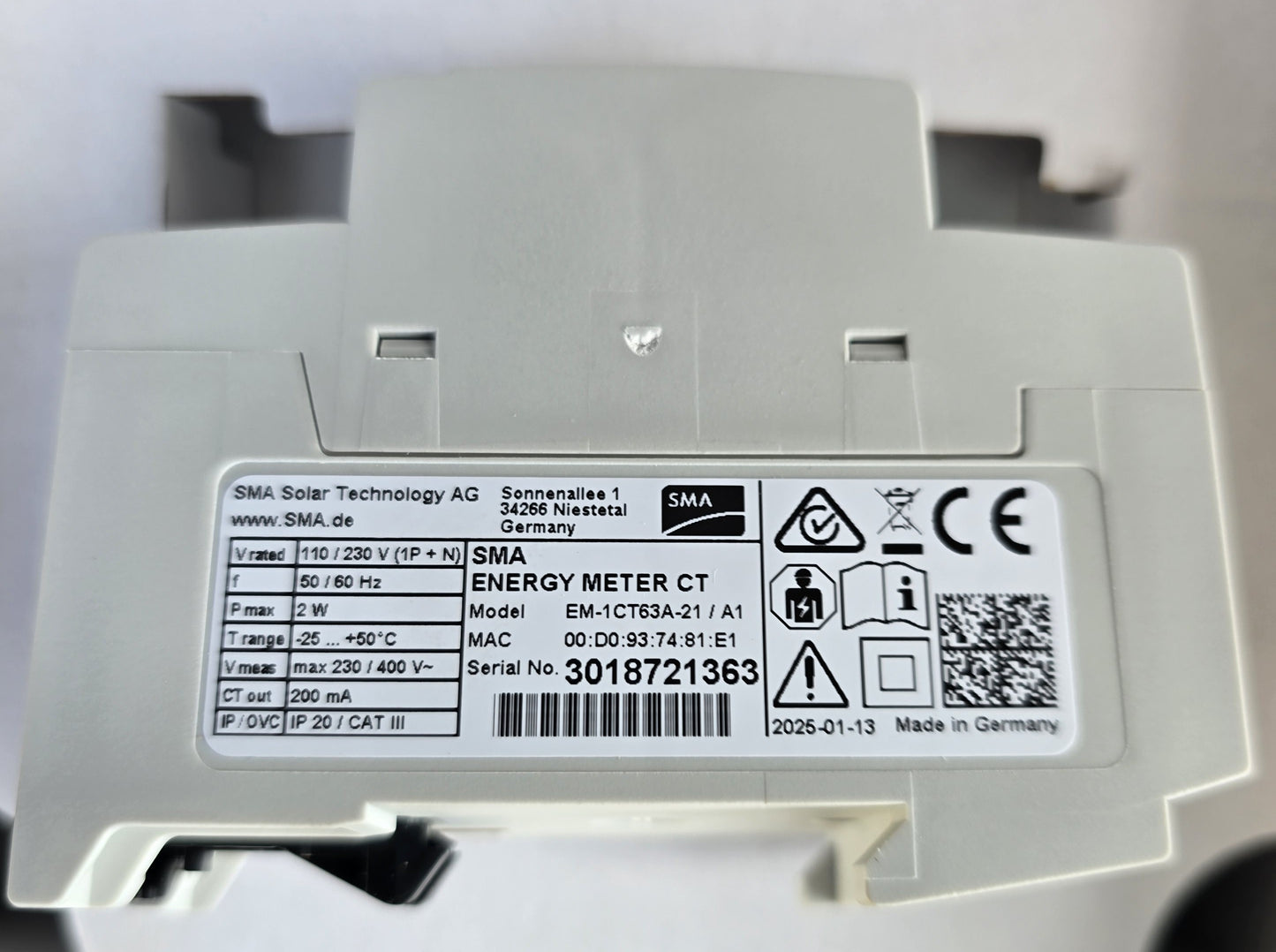 SMA EM-1CT63A-21 Energy Meter CT Single Phase 63A Solar Monitor (NEW Sealed)