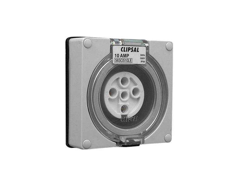 CLIPSAL 56SO510LE 56 Series Socket Outlet Surface 5PIN Round 10A Less Enclosure
