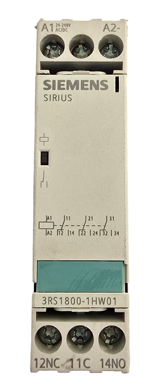 Siemens 3RS1800-1HW01 coupling relay 24V-240V AC/DC contacts screw (USED)