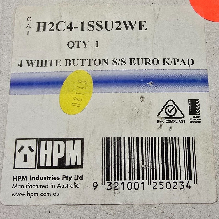 HPM H2C4-1SSU2WE iControl 4 white button S/S Euro Keypad SELV Only (NEW In Box)