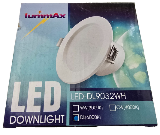 Lummax LED-DL9032WH LED Downlight 6000K 115cm 10W Dimmable IP44 (NEW In Box)