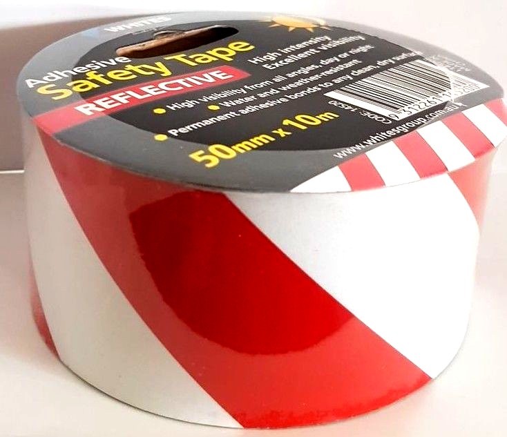 1 x 10m Hi-Vis Reflective Tape Self-Adhesive Safety Warning Conspicuity Tape