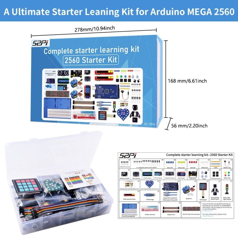 52Pi KZ-0016 Arduino Mega2560 Starter Kit Electronic (NEW In Box)