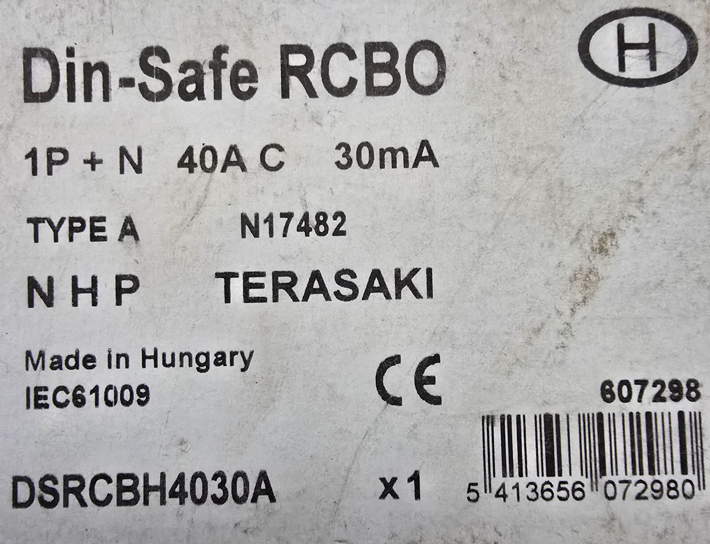NHP DSRCBH4030A DIN-T RCD w/ Overcurrent 10kA 40A 1Pole N C Curve 30mA Type A
