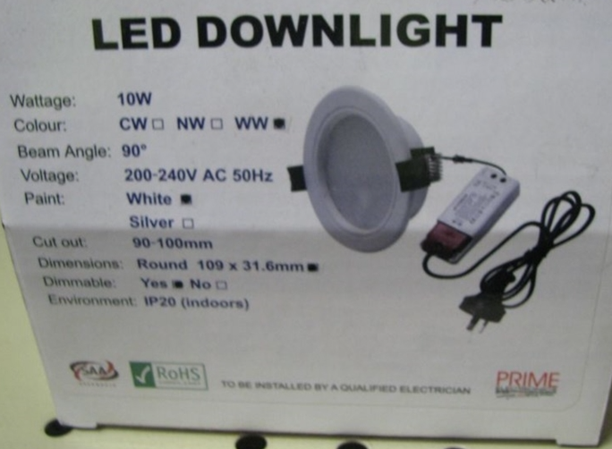 PRIME OPCL16 10W Slimline Round Recessed LED Downlight 700 Lumens Warm white