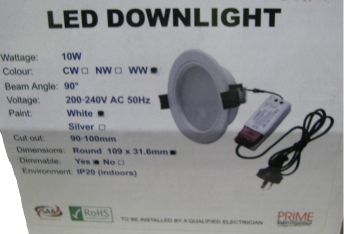 PRIME OPCL16 10W Slimline Round Recessed LED Downlight 700 Lms Warm white (NEW)