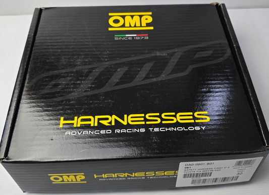 OMP DAO-0801-B01 4 Points Safety Harness 3" FIA 8854/98 Red (NEW In Box)