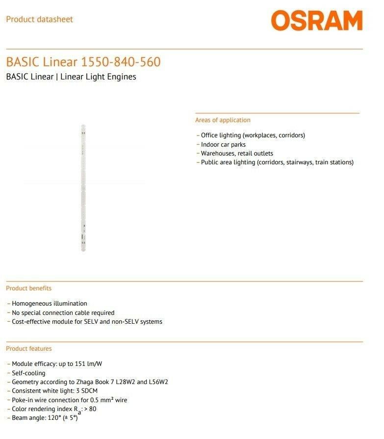 OSRAM LED Strip 10w 560mm Dimmable 30v