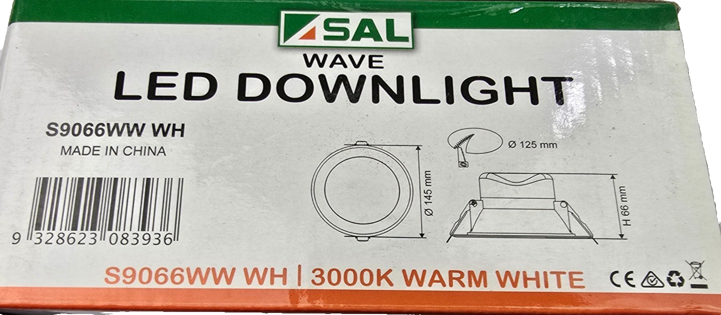 SAL S9066WW WAVE DIMMABLE LED DOWNLIGHT 3000K Warm White (NEW In Box)