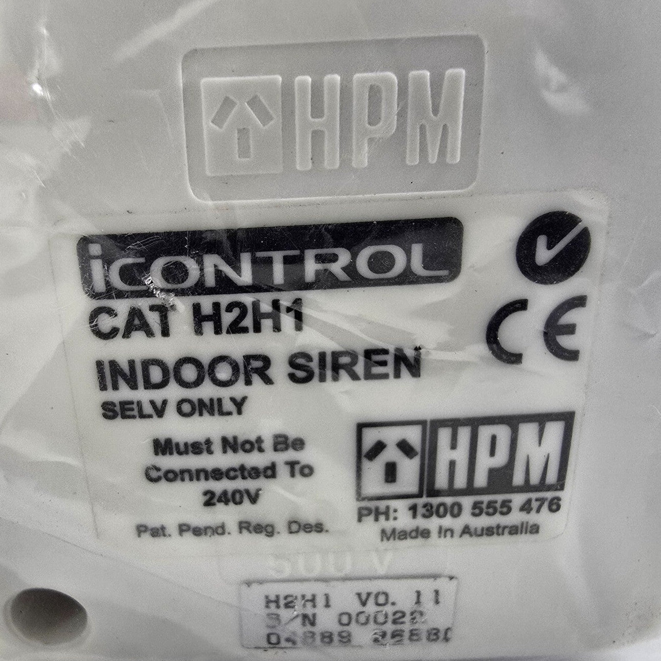 HPM H2H1 iControl Indoor siren alarm SELV Only NEW (WITH BOX)