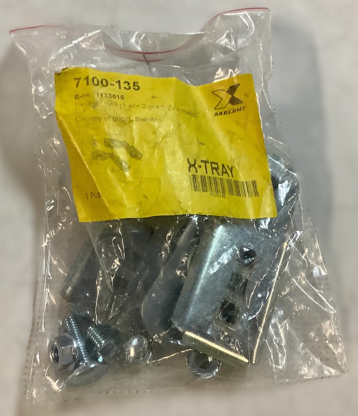 Axelent 7100-135 X-Tray Flexible Joint Kit Zinc Plated 2pcs (NEW Sealed)