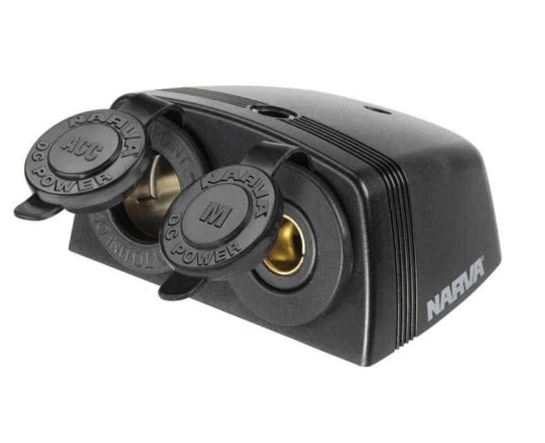 Narva 81164BL HD Dual Surface Mount Merit Sockets Car Caravan Marine (NEW)