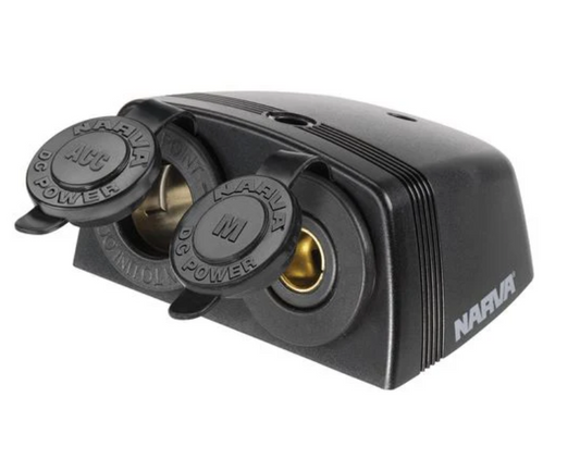 Narva 81164BL HD Dual Surface Mount Merit Sockets Car Caravan Marine (NEW)