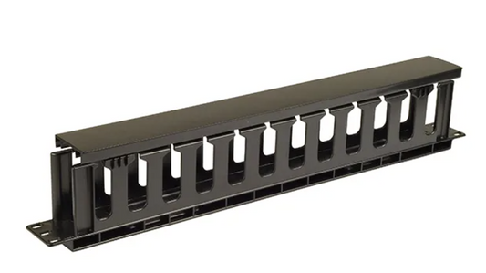 4Cabling 002.008.0002 1RU 19" Cable Management Rail – 12 Slot, 9cm Depth (NEW)