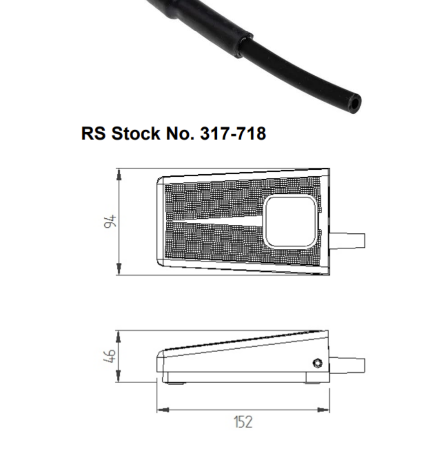 RSPro 317-718 Momentary On‑Off Foot Switch Die Cast (New Opened)