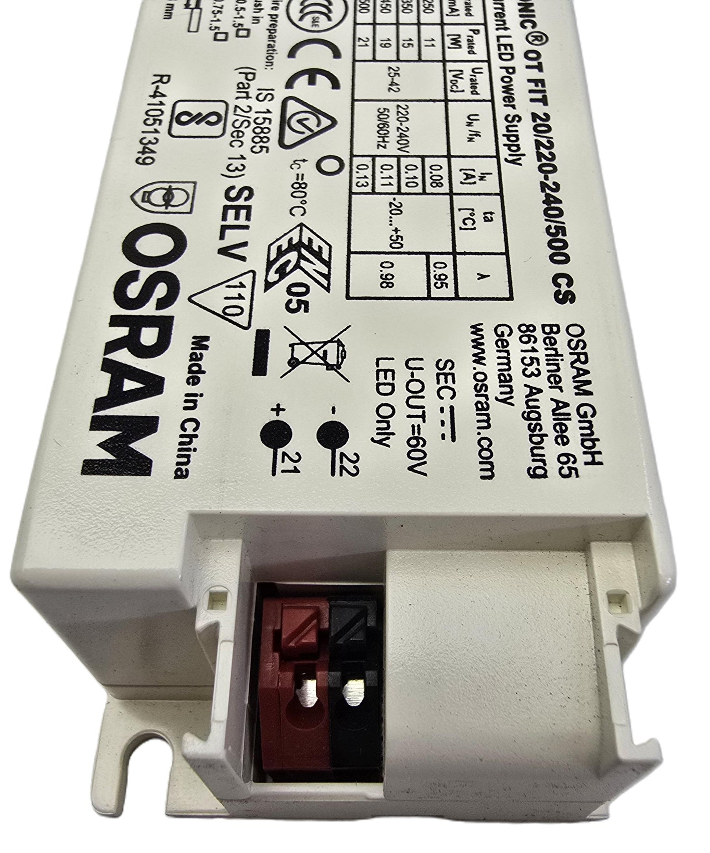 Osram Optotronic OT FIT 20/220-240/500 CS LED Driver (NEW)