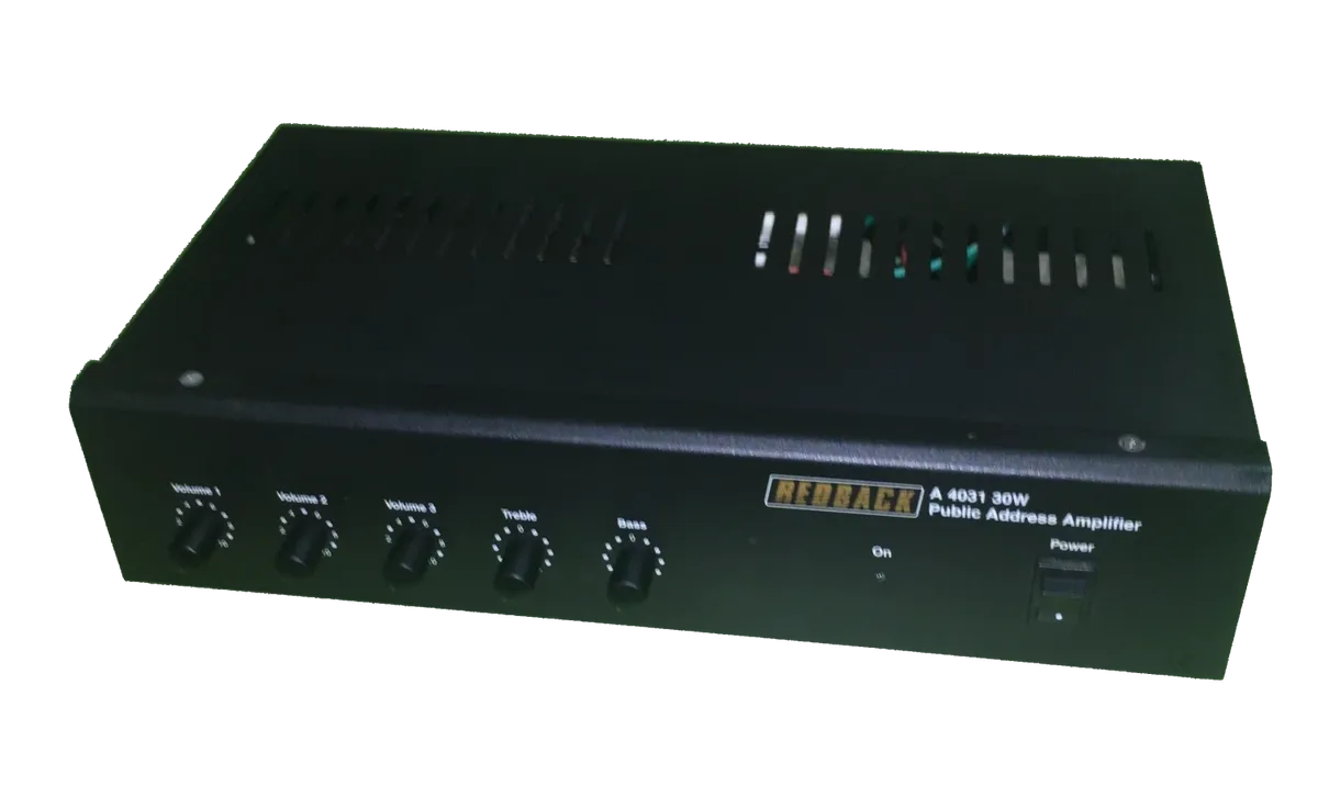 Redback A4031 30W 100V PA Amplifier 3 Input Commercial Audio (NEW In Box)