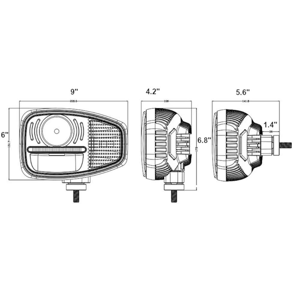Larsen-Lights LL0565 LED-9102 Hi-Lo Headlight Set w Turn Signal (NEW In Box)