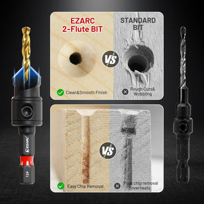 EZARC 80331012 12 Piece Countersink Drill Bit Set HSS (NEW Sealed)