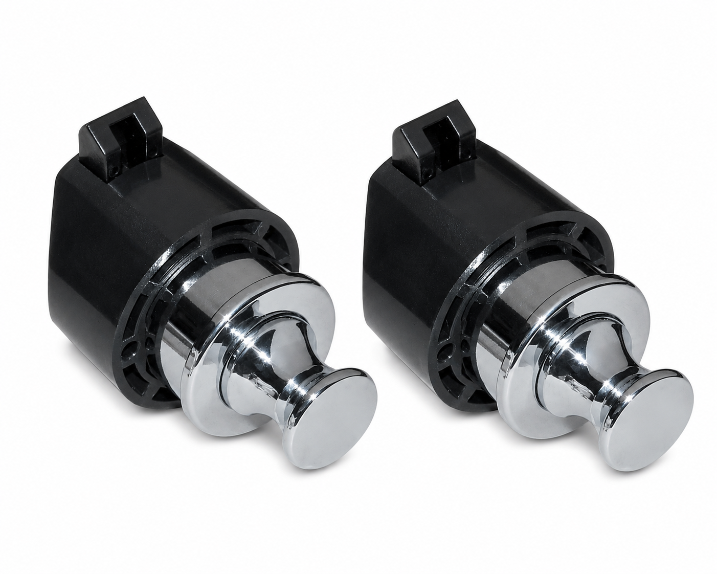 BMB MOBY Push Knob Black Housing Chrome Polished Caravan Cabinet [2 Pack] (NEW)