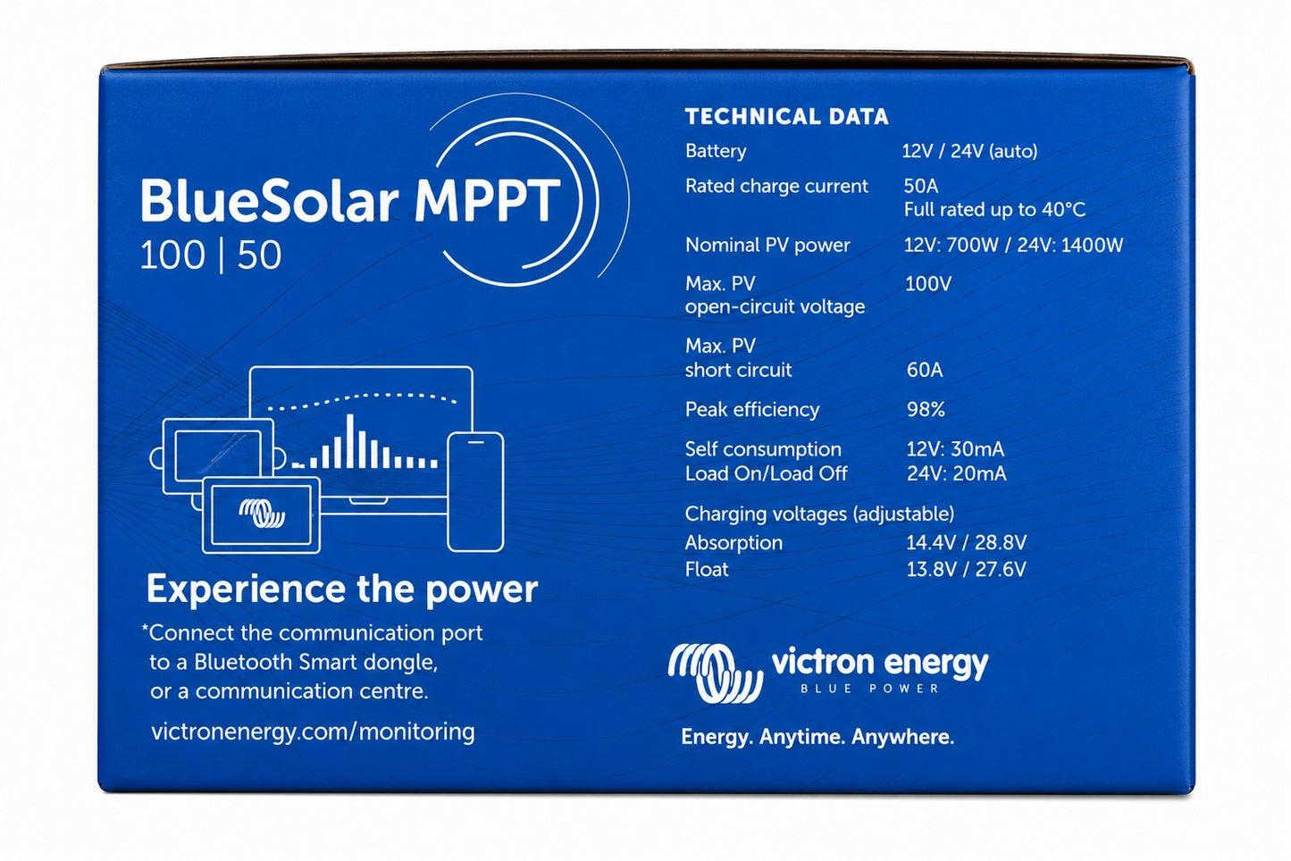 Victron-Energy SCC020050200 BlueSolar MPPT 100/50 Solar Charge Controller (NEW)