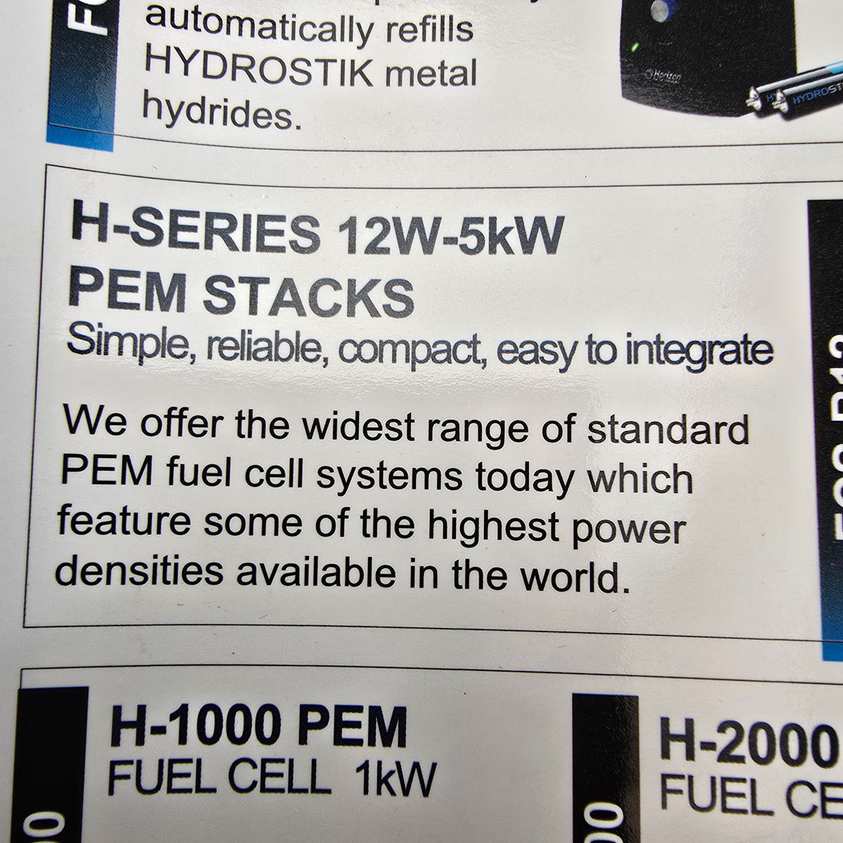 Horizon MT24S100-30E H-30 PEM Fuel Cell 30Watt air fed/air cooled  (NEW In Box)