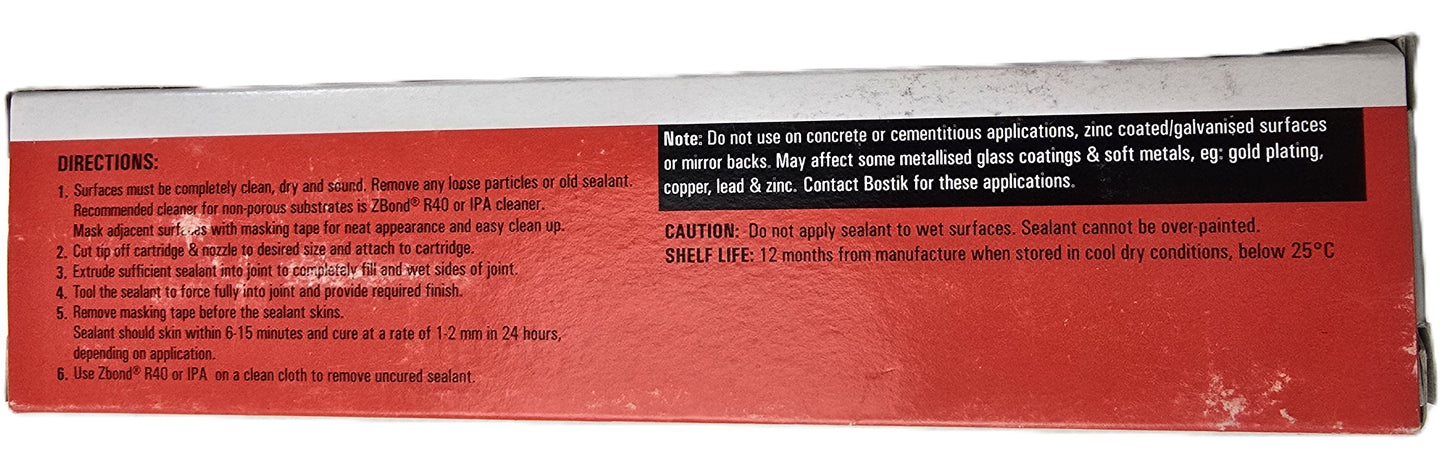 Bostik RTV922 Industrial Silicone Adhesive Sealant 150g Trans (NEW Sealed)