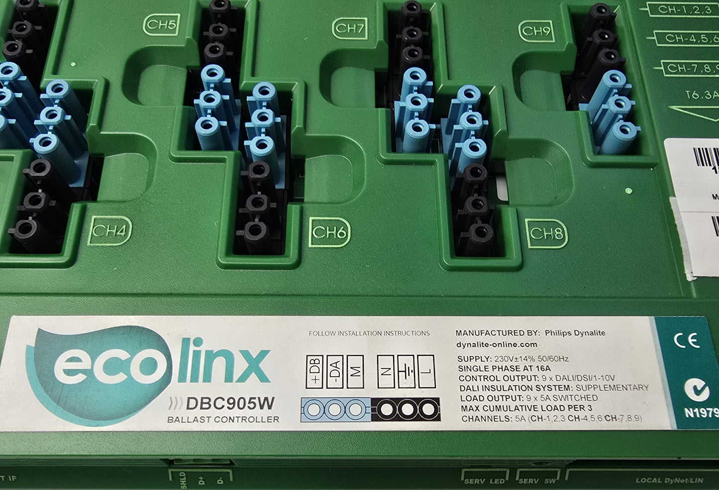 Philips DBC905W Dynalite Ecolinx 9-Channel Ballast Controller (Pre-owned)