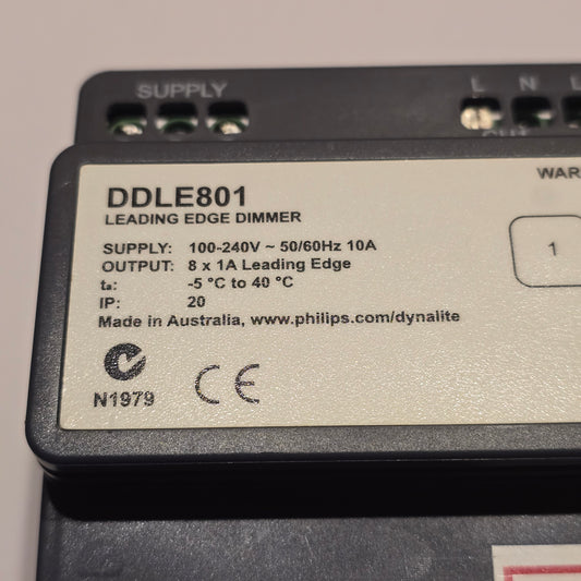 Philips DDLE801 Dynalite Leading Edge Dimmer Controller 8 Channel 1A 240V (Pre-owned)