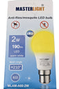 MasterLight MLAM-A60-2W Anti-Mosquito LED Bulb B22 2W 190lm Warm [10Pk] (NEW)