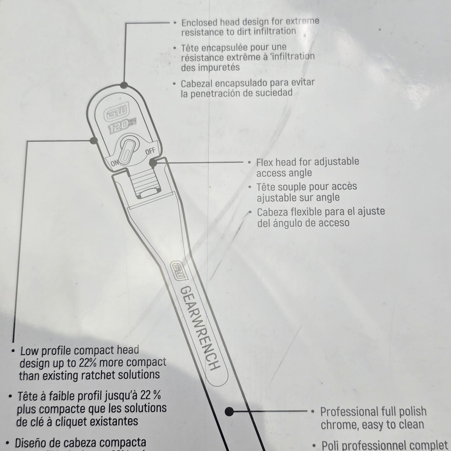 GearWrench 81230XP 4-Piece 120XP Ratchet Set – 1/4" 3/8" 1/2" Drive (NEW Sealed)