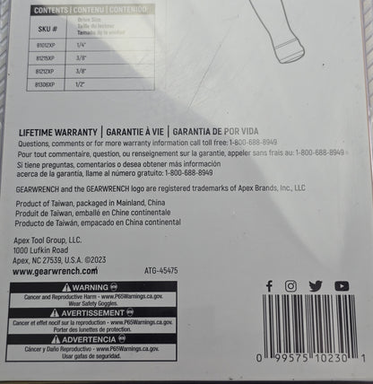 GearWrench 81230XP 4-Piece 120XP Ratchet Set – 1/4" 3/8" 1/2" Drive (NEW Sealed)