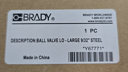 BRADY Y67771 Ball Valve Lockout  65669 Large 9/32" Steel 32-76mm (NEW In Box)
