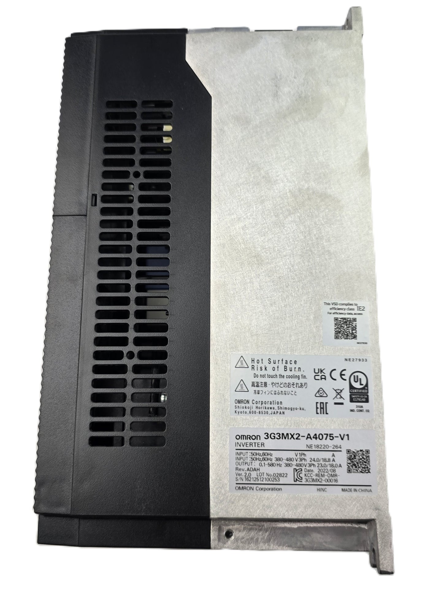 Omron 3G3MX2-A4075-V1 MX2 Inverter 7.5kW 400V 3 Phase VFD (NEW)