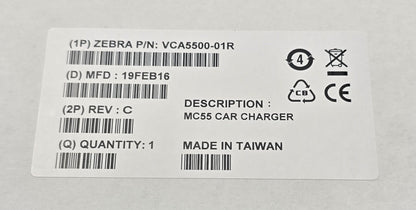 ZEBRA VCH5500-111R Kit – Includes VCH5500-1000R & VCA5500-01R Car Charger (NEW)