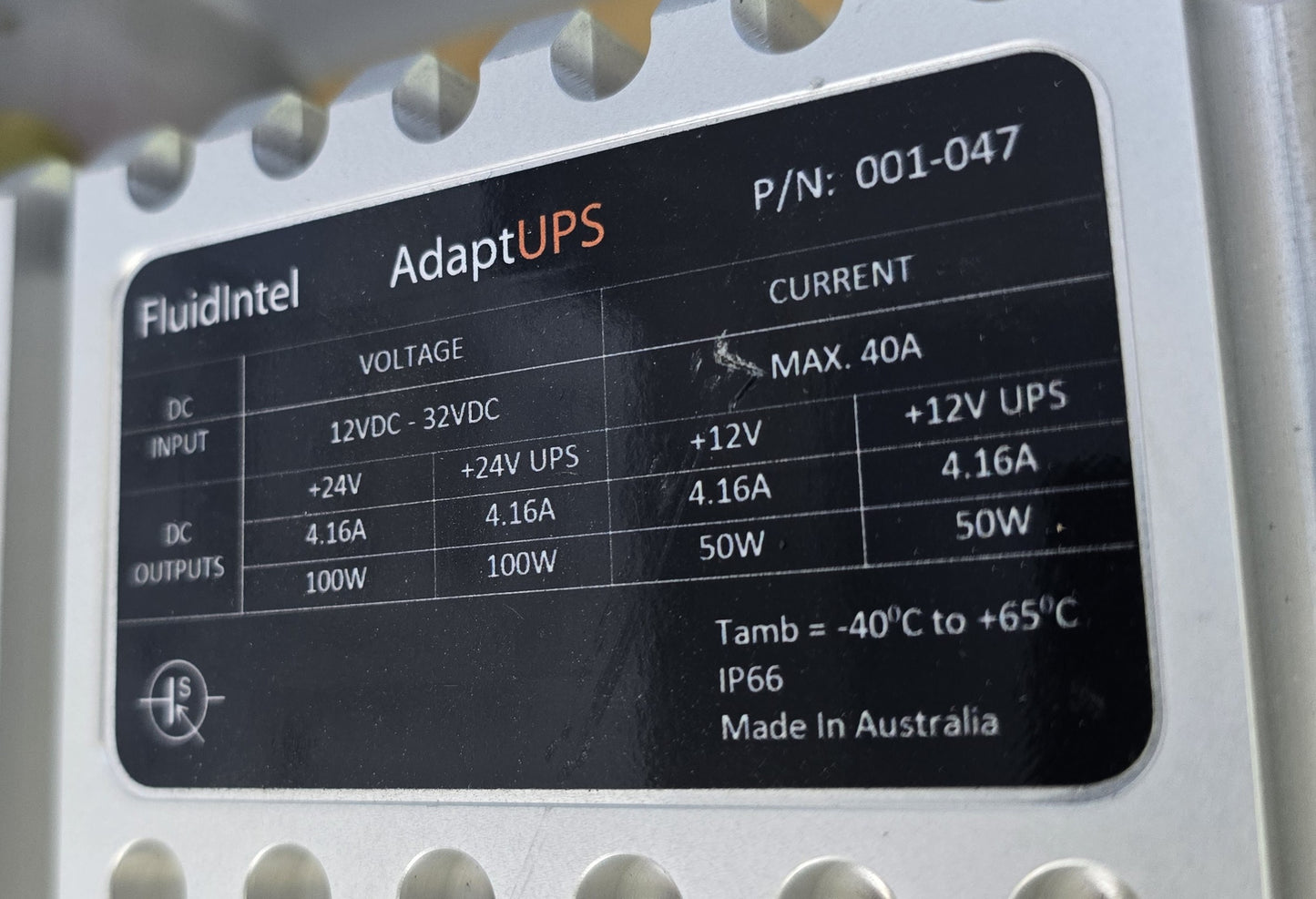 FluidIntel 001-047 AdaptUPS Industrial DC UPS Power 12–32V IP66 (Pre-owned)