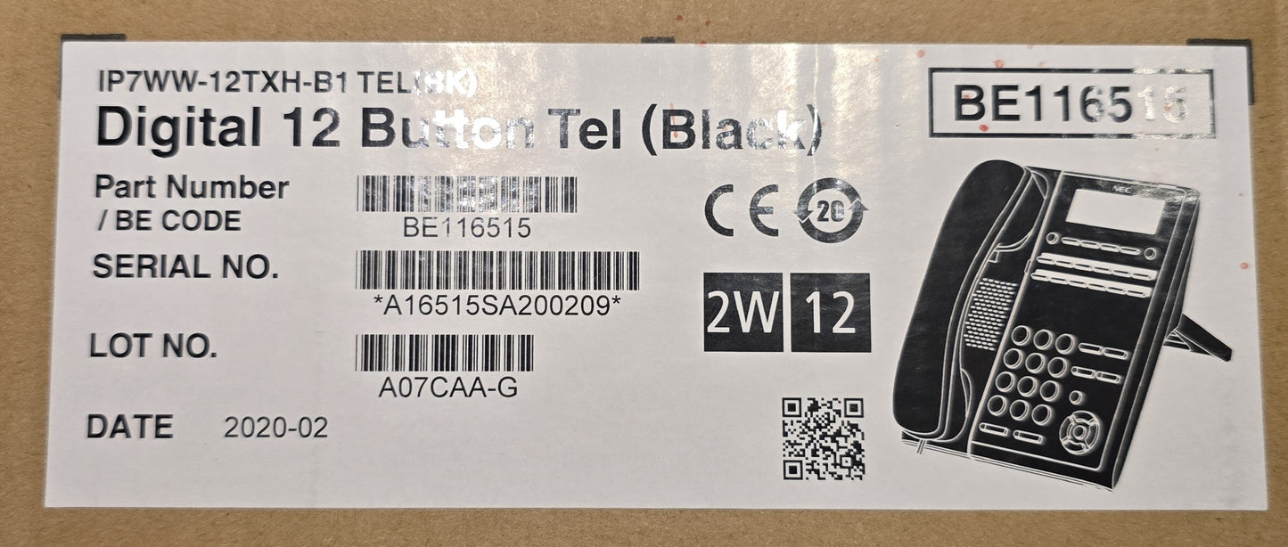 NEC IP7WW-12TXH-B1 BE116515 Digital 12 Button Telephone Black (NEW In Box)