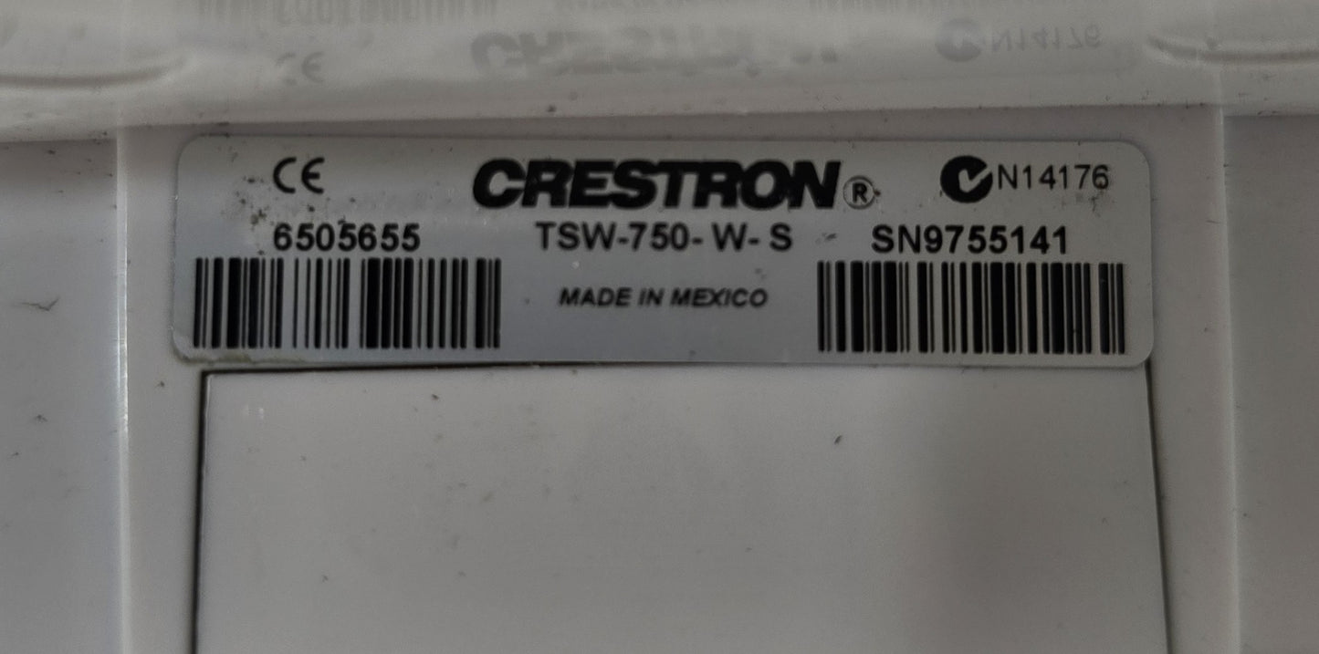 Crestron TSW-750-W-S 7" Touch Screen Wall Mount Control Panel White (Pre-owned)