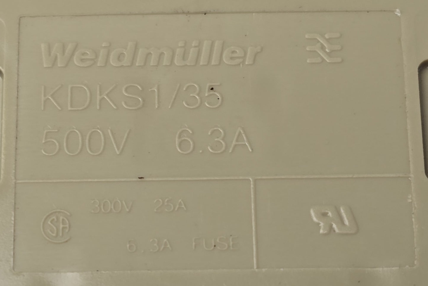 Weidmuller KDKS1/35 9503310000 Fuse Terminal Block 500V 6.3A