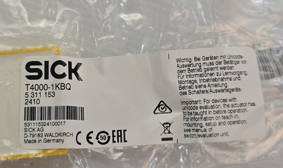 T4000 Reverse Switch SICK T4000-1KBQ Safety Switch Actuator 5311153 IP67 Made in Germany (N ...