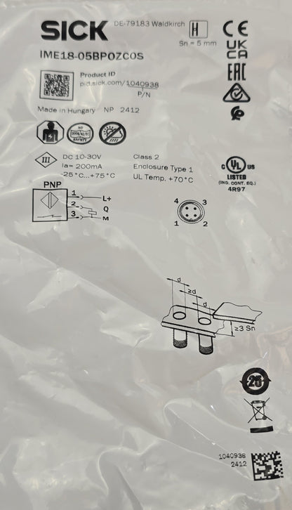 SICK IME18-05BP0ZCOS Inductive Proximity Sensor M18 PNP NO 10–30VDC (NEW Sealed)