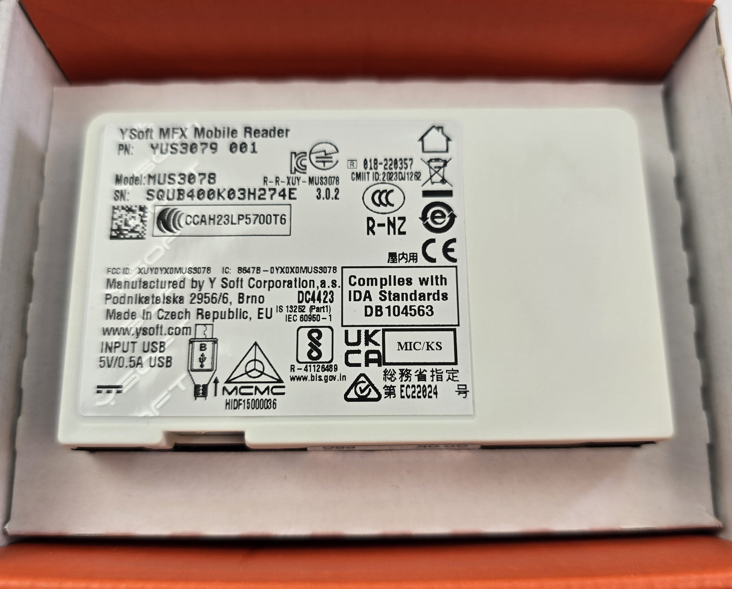Y-Soft MUS3078 MFX Mobile Reader USB RFID/NFC Reader YUS3079 001 (NEW In Box)
