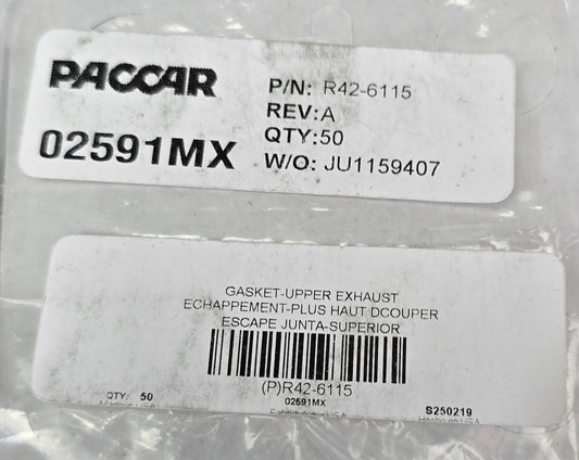 Paccar R42-6115 Upper Exhaust Gasket 02591MX [Pack of 50] (NEW Sealed)